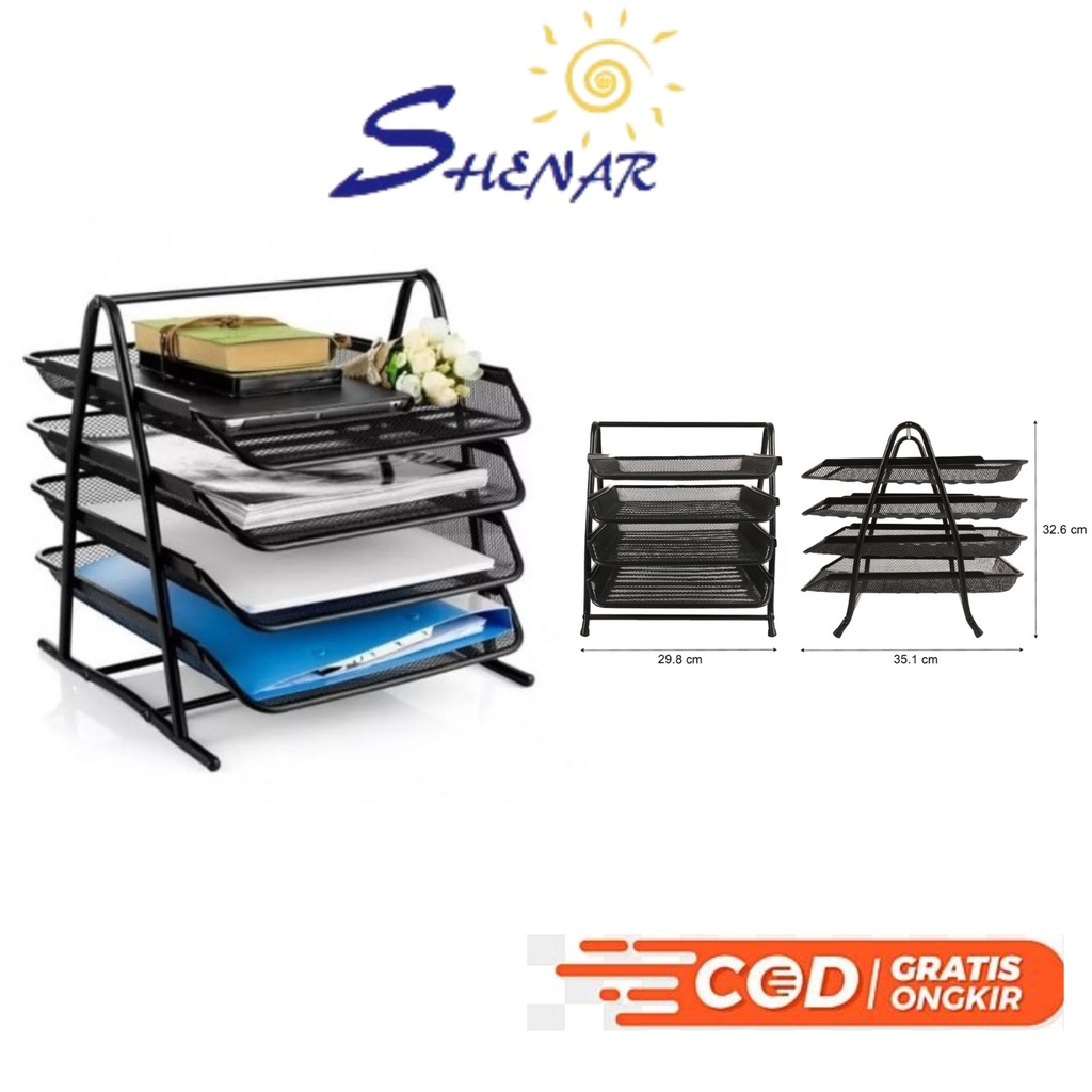 

SHENARLARIS88 - DOCUMENT TRAY 4TIER - RAK DOCUMEN 4TINGKAT - RAK DOCUMENT SURAT - RAK 4TIER - 4 TIER DOCUMENT TRAY,SHENAR