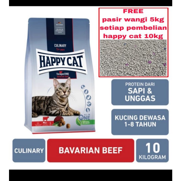 Makanan Kucing Happy Cat Voralpen Rind Adult Beef 10kg (Go-jek only) makanan kucing dewasa beef supreme