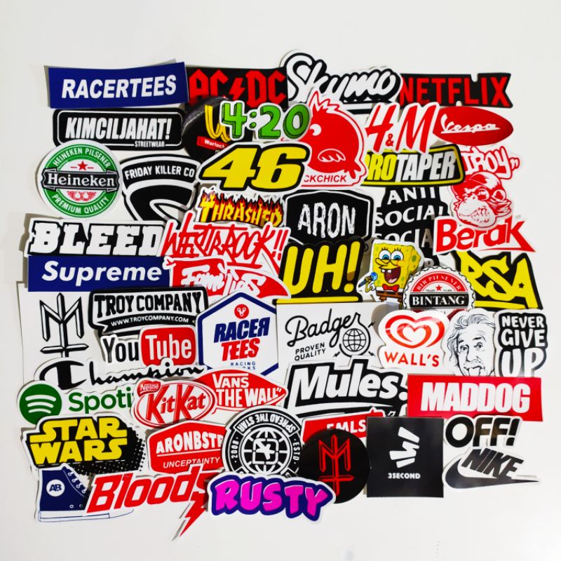 

Paket stiker brand random isi 30 picis