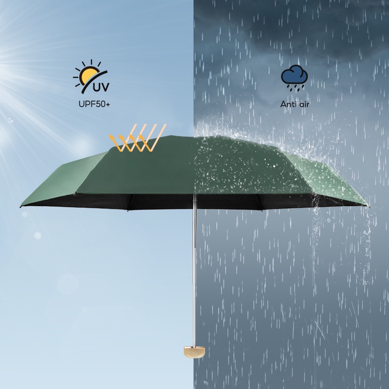 KKV - AINUOWEI Flat Mini Sun Umbrella Parasol Payung Lipat Mini Anti UV Mudah Dibawa Image 3