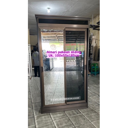 Almari pakaian bahan aluminium pintu sliding khusus kediri