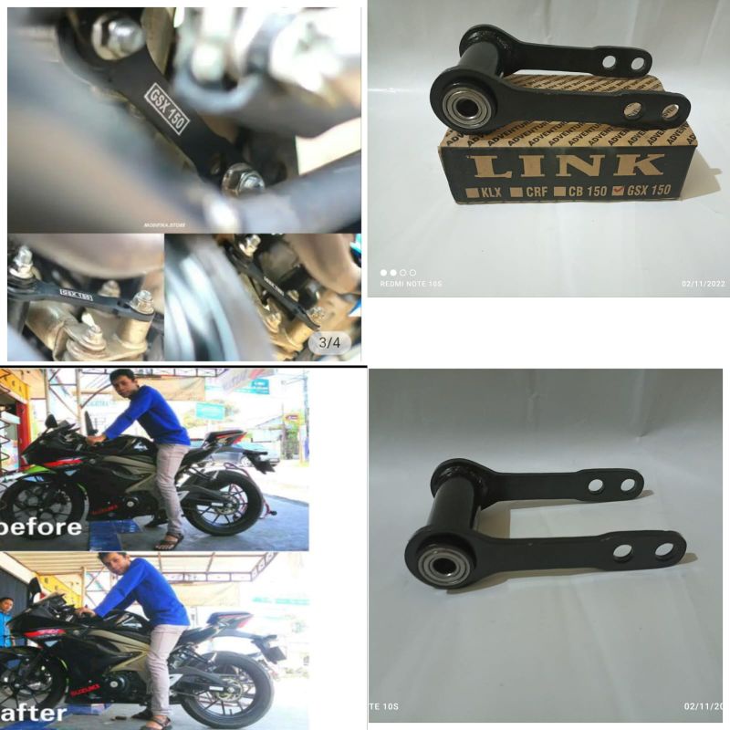 Lowering Kit Gsx150 pemendek monoshock blakang GSX