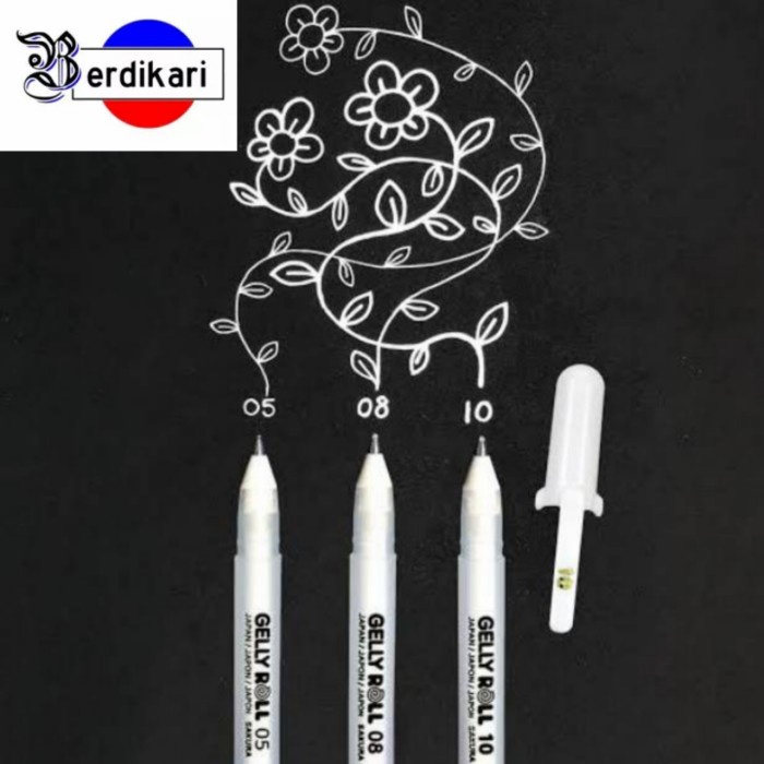 

><><><] Sakura Gelly Roll Pen White Pulpen Tinta Putih Ecer / Fine Medium Bold