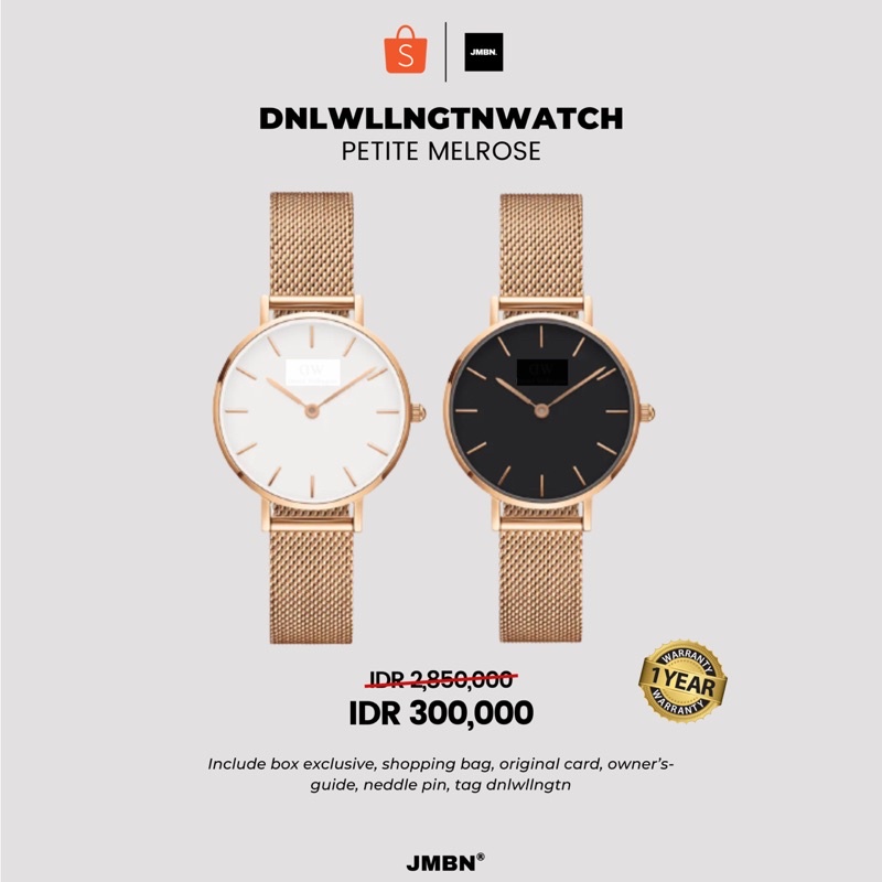 [TERLARIS - COD] JAM TANGAN PRIA WANITA DW PETITE MELROSE ROSE GOLD