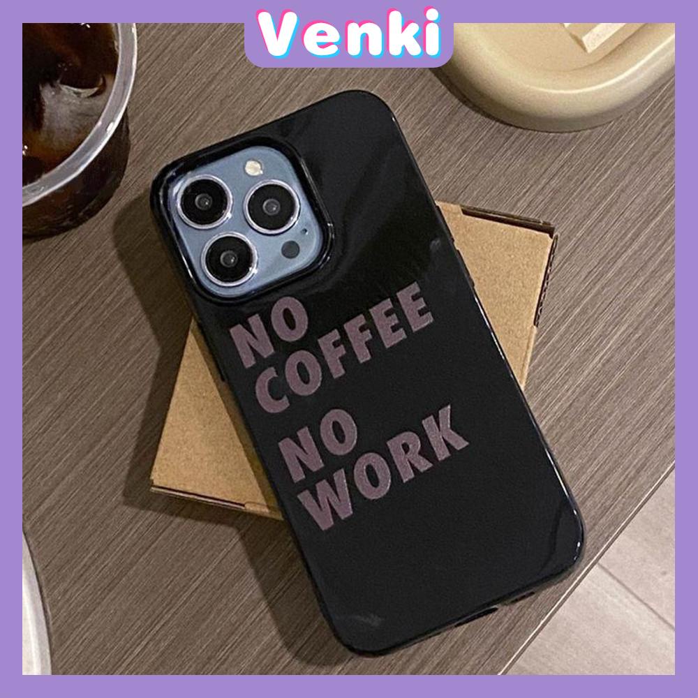 Case iPhone 14 Pro Max TPU Soft Case Creative Coffee English Words Glossy Black Candy Case Camera Protection Shockproof For iPhone 14 13 12 11 Plus Pro Max 7 Plus X XR