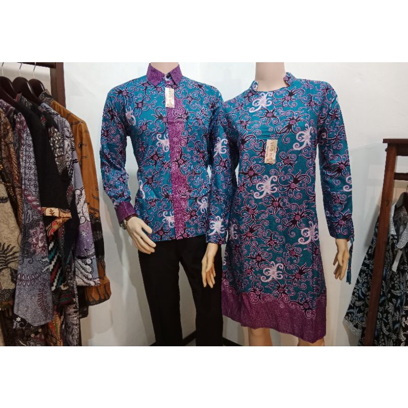 couple batik Kalimantan toska original Arta batik super seragam kerja kantor pakaian pria wanita bat