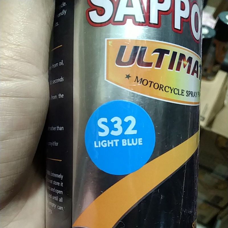 cat spray pilok pilox cat semprot sapporo ultimate S32 light blue biru terang glossy saporo 400ml