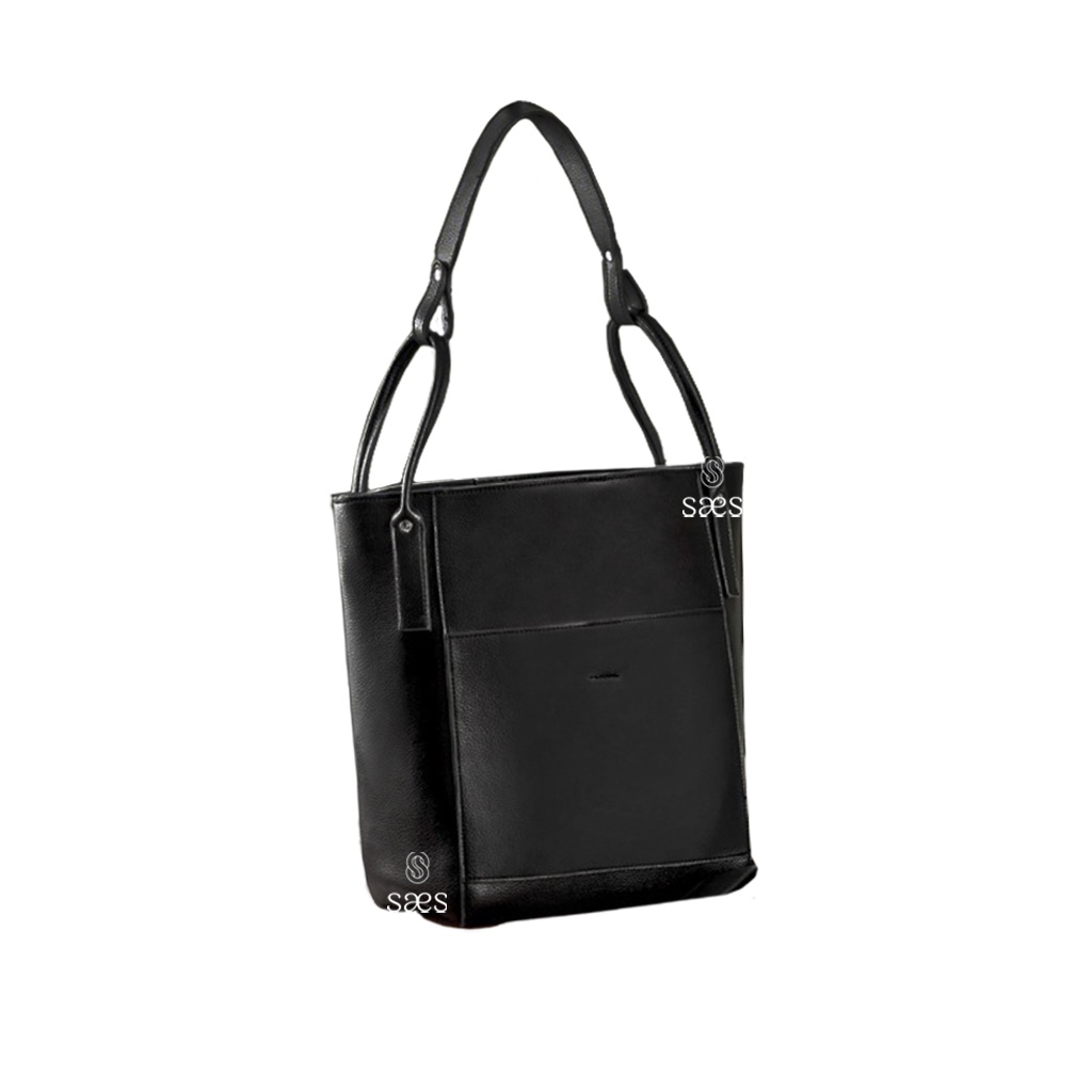 Saes Tas Selempang wanita Multifungsi ANGGREK Kulit handbag Tas Tote Hobo Bag Sling bag Totebag Cewek Wanita Simple Stylish Style (resleting) Tas Sekolah  Tas Kuliah Tas Kerja Murah hitam saes store 020 001