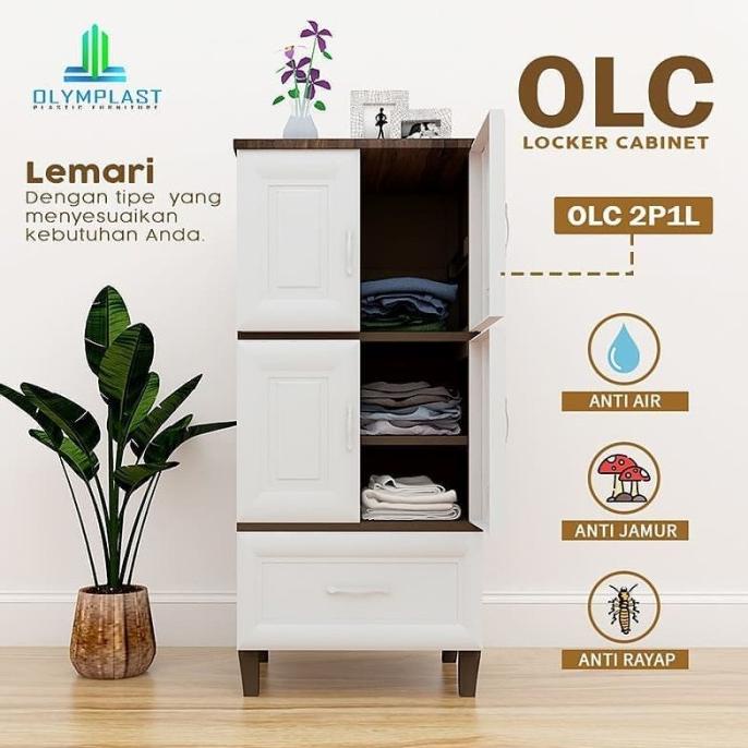

Lemari Pakaian Plastik OLYMPLAST OLC 2P1L stock ready