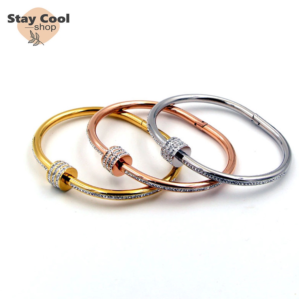 Gelang Titanium Mata Mewah Stylish Anti karat Perhiasan Fashion Import Premium Bisa Cod Bayar Ditempat