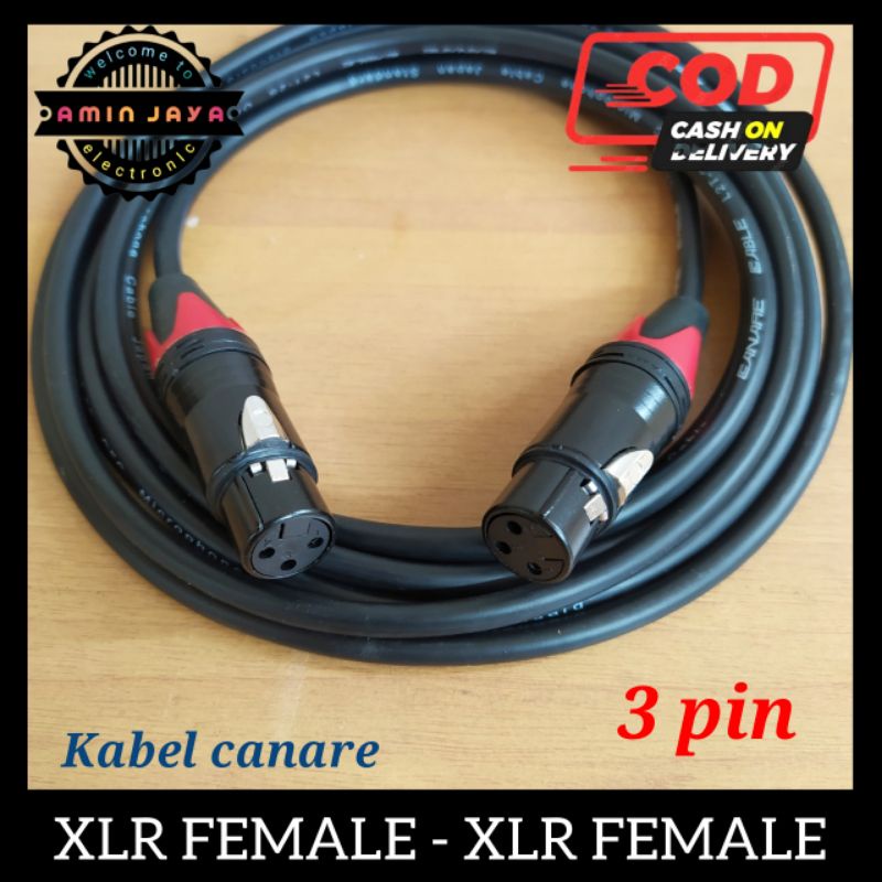 XLR FEMALE TO FEMALE / KABEL JACK XLR 3 PIN FEMALE TO FEMALE