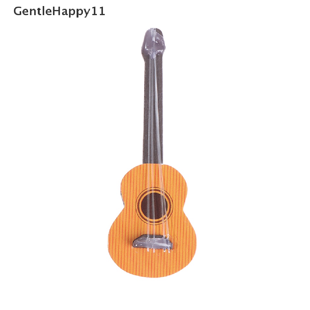 Gentlehappy Miniatur Rumah Boneka Instrumen Gitar mini Untuk Dekorasi Rumah Mainan Kayu Anak id