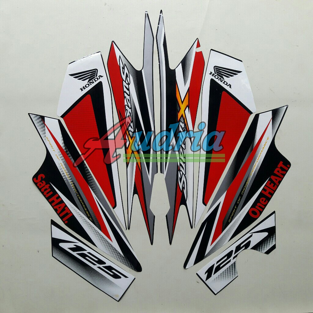 Stiker Striping Motor Honda supra x 125 2013 std Merah
