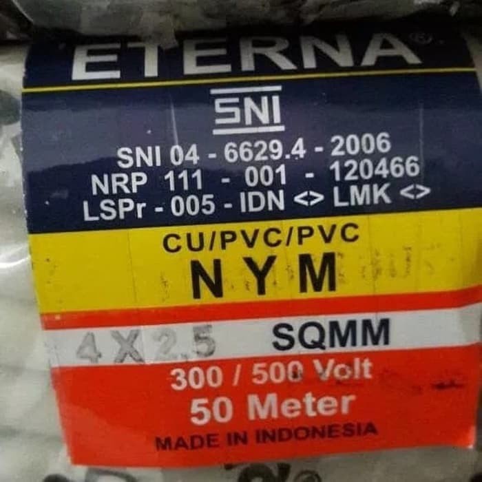 Kabel Nym 4X2,5 4X2.5 Eterna Meteran Kabel Nym 4X2,5Mm 4X2,5Mm Eterna Cod