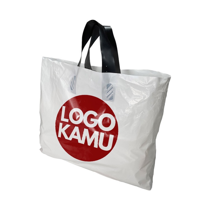 CUSTOM SABLON Plastik Shopping Bag Plastik Soft Handle Kantong