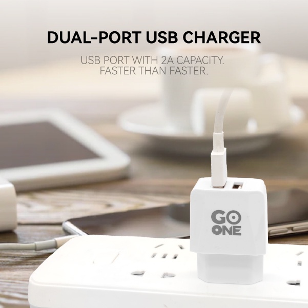 GOONE Kepala Charger Dual Port 10W Dual Port USB Safe Charger