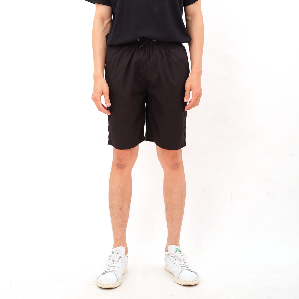 SANVANINA Celana Pendek Board Short Pants Black Bahan Katun Twill M-L-XL AS-01A