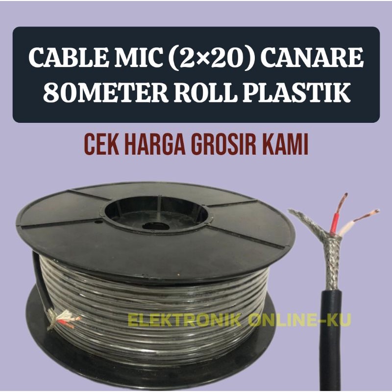 CABLE MIC 2×20 CANARE 80METER ROLL PLASTIK