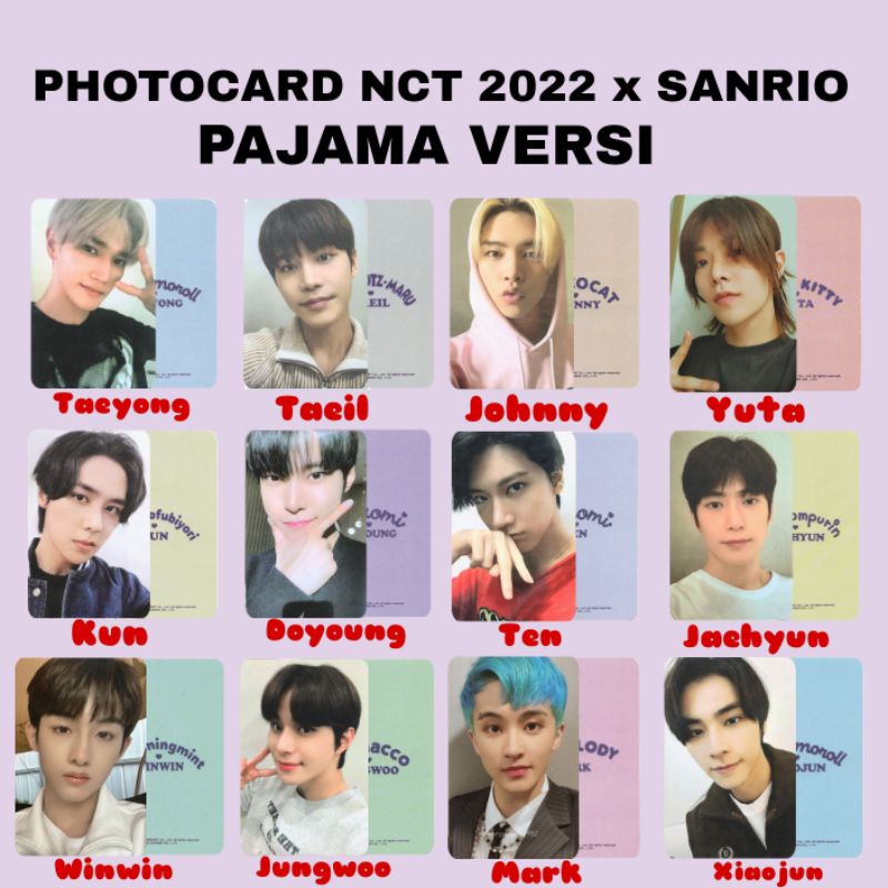 UNOFFICIAL PHOTOCARD NCT 2022 x SANRIO PAJAMA & PARTY PACKAGE MURAH KPOP