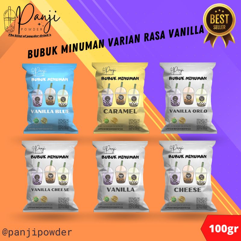 bubuk minuman rasa vanilla 100gr serbuk minuman aneka rasa minuman kekinian bubuk minuman sachet