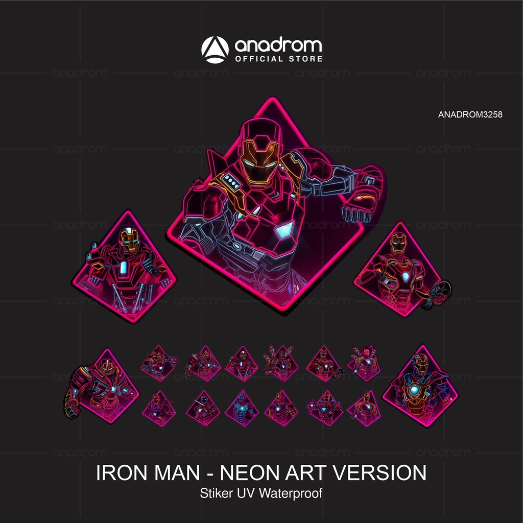 

Stiker Iron Man I Stiker Neon Art Version I Anadrom 3258