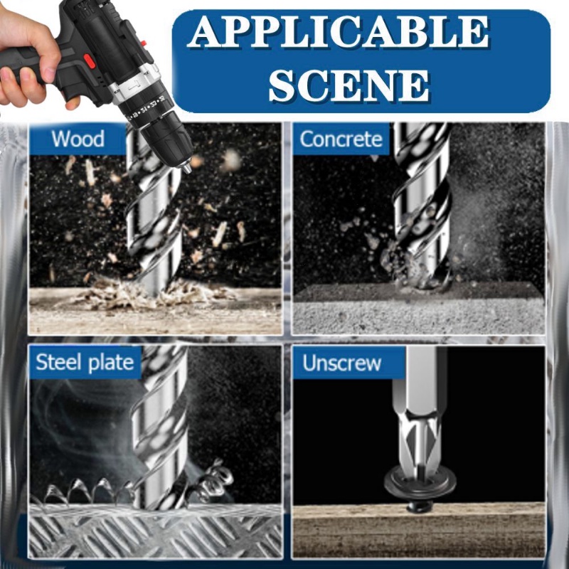 36V Mesin Bor Baterai Tangan Cordless Drill Battery impact drill Cordless Electric Drill Impact Cordless Electric Drill