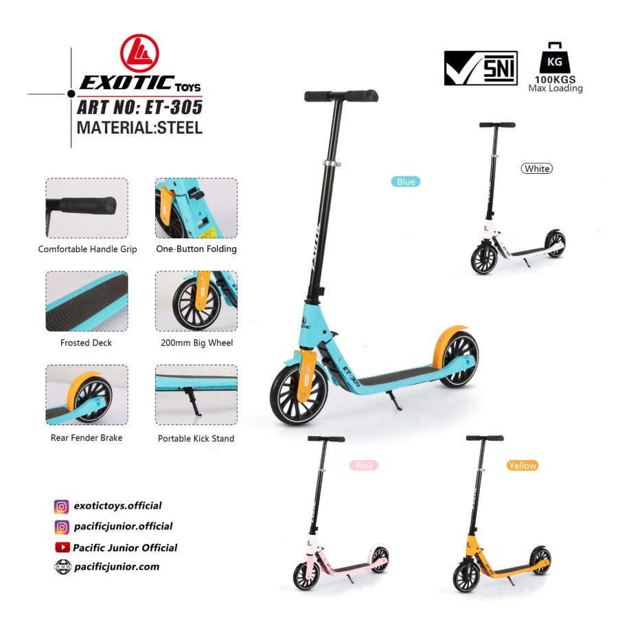 Jual Scooter Lipat ET HB 305 Roda Besar Exotic Toys Skuter Lipat Otoped ...