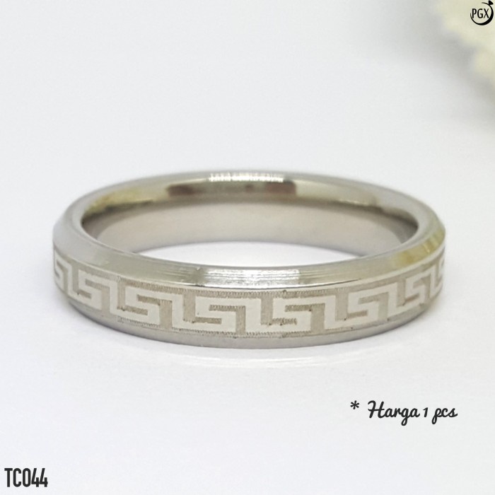 PGX Cincin Titanium Couple Emas Tunangan Aksesoris Fashion Perhiasan Anti Karat - TC014