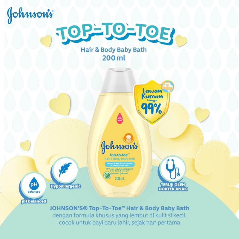 JOHNSON TOP TO TOE HAIR&amp;BODY 200ML dan 100ML