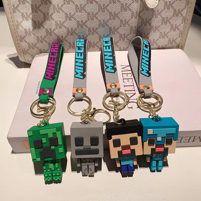 Game Mine-craft Creeper Keychain Figure Pendant Toy Keyring Kids Xmas Gifts Birthday