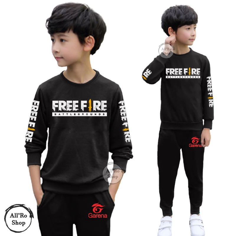 Baju Setelan Anak Remaja ABG UNISEX Olahraga Senam Motif FF EP EP FREE FIRE Booyah Stelan Anak Laki Usia 5 sampai 13 tahun ARS 00053