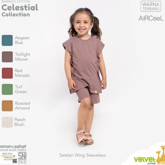 Velvet Junior Celestial Collection Set Kutung Sayap Baju Setelan Anak