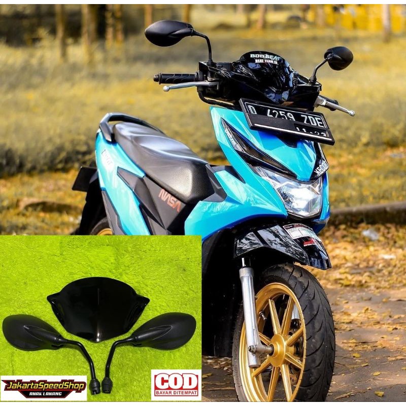 Paket visor plus spion x1 pnp all new honda beat esp led visor plus spion x1 universal pnp all new honda beat fi esp