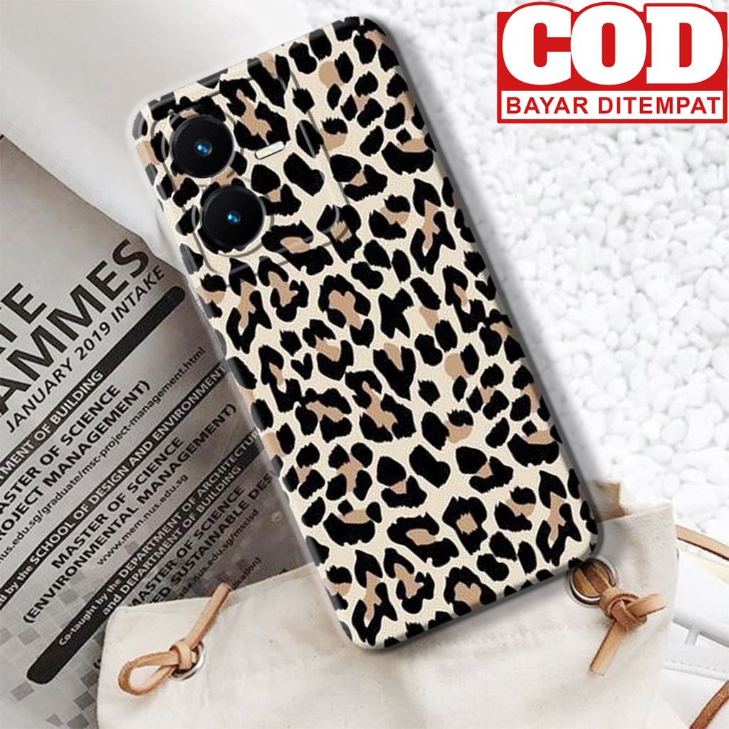 Case Hp Vivo Y22 2022 -  Casing Hp Vivo Y22 2022 -  Elzora.id - Fashion Case Motif Leopard - Case Ce