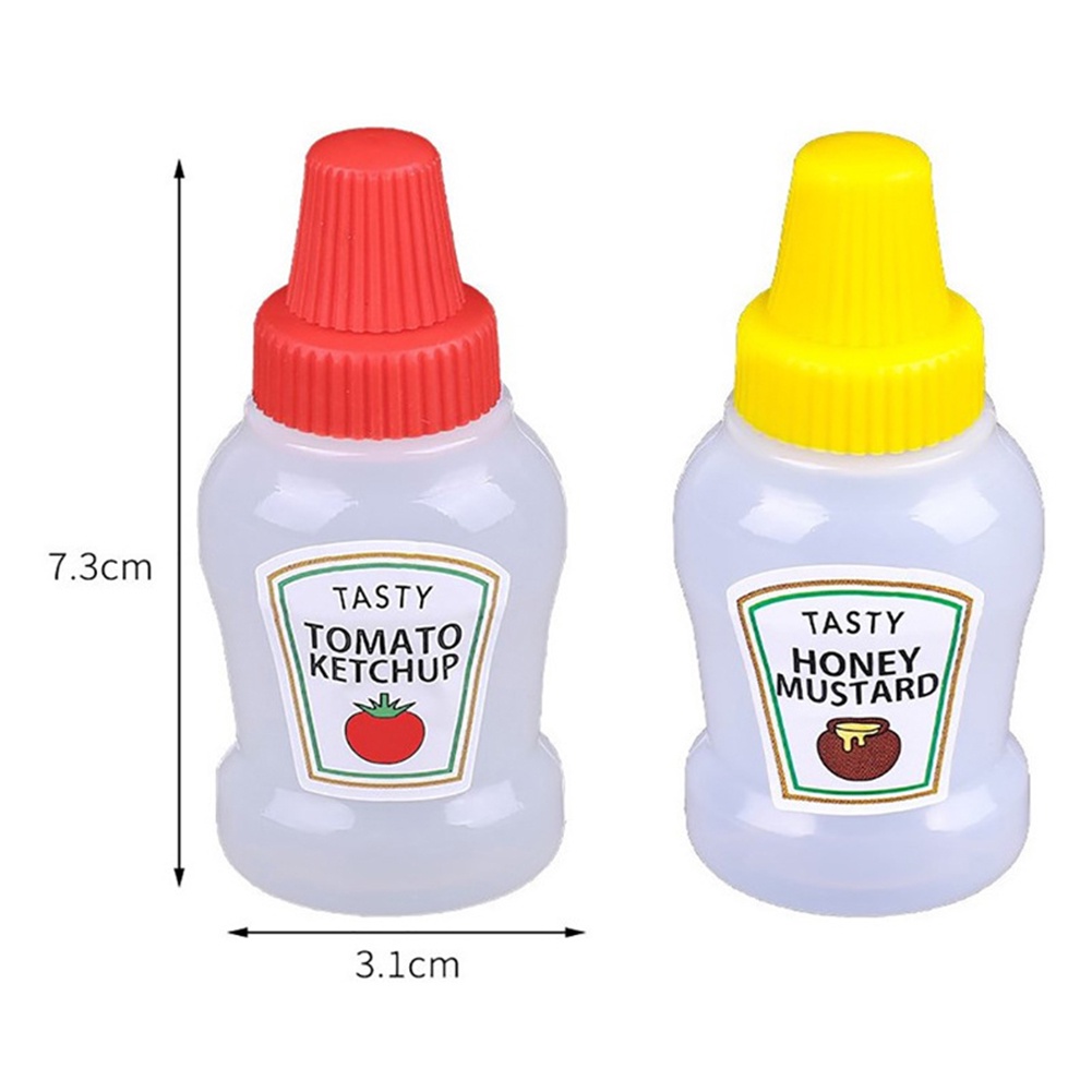 ღ 2Pcs Mini Remas Botol Saus Kecap Botol Portable Plastik Bumbu Squeeze Botol Kotak Bumbu Penyimpanan Botol Jar Accessor