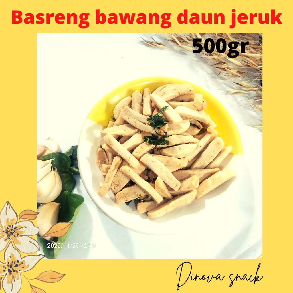 BASRENG PEDAS DAUN JERUK 500GR  basreng daun jeruk snack cemilan pedas