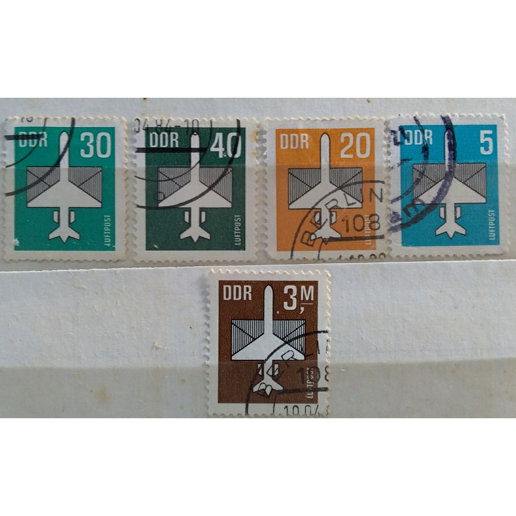 

prangko DDR airmail 5 lembar used