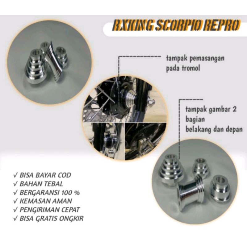 BOSH TROMOL SET DEPAN/BELAKANG RX KING OLD NEW SCORPIO PNP