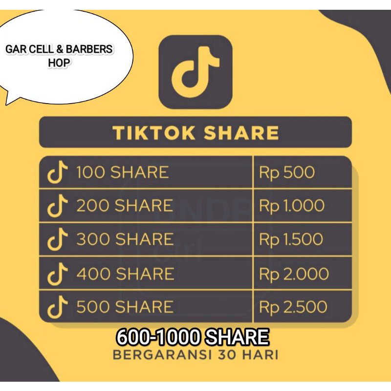 JASA SHARE TIKTOK HIGH QUALITY REAL BERGARANSI 100% AKUN AMAN
