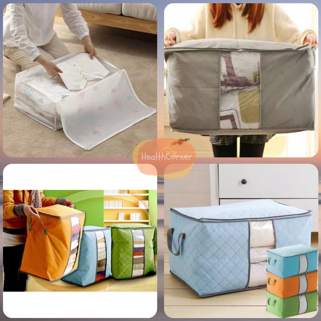 Storage Bag Storage Box Tempat Penyimpanan Pakaian Selimut Bed Cover Keranjang Baju Kotak Selimut Spray