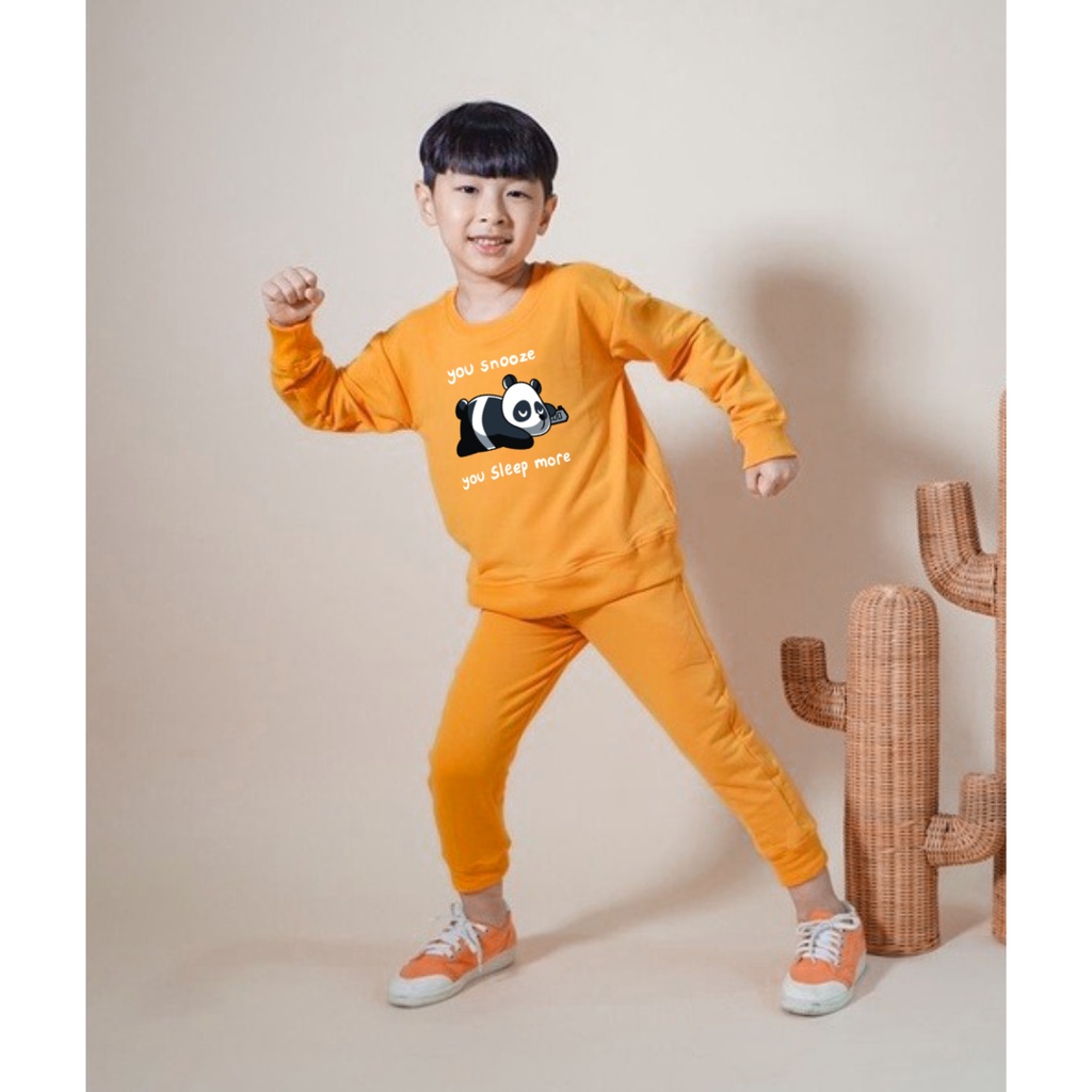 Setelan Anak Sweater PANDA SLEEP  Crewneck/one set/ Sweater + Celana