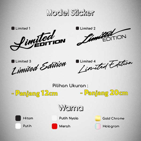 Stiker Limited Edition / Sticker Limited Edition Terbaru / Stiker Motor Limited Edition / Sticker Bengkel Limited Edition Glossy Waterproof / Sticker Hologram Limited Edition Terbaru