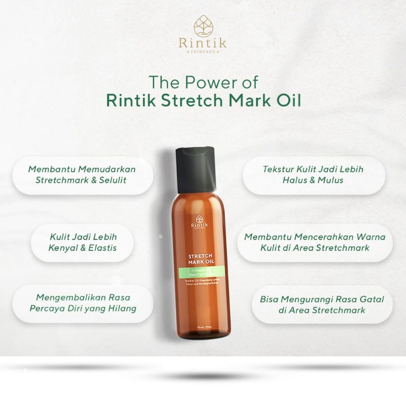 Rintik Skincare - Stretch Mark Selulit Oil / Stretch Mark Selulit Oil By Rintik Skincare Penghilang/Pemudar Stretch Mark / Penghilang Stretchmark Ampuh Permanen Bpom / Cream minyak Serum Pengilang Stretchmark
