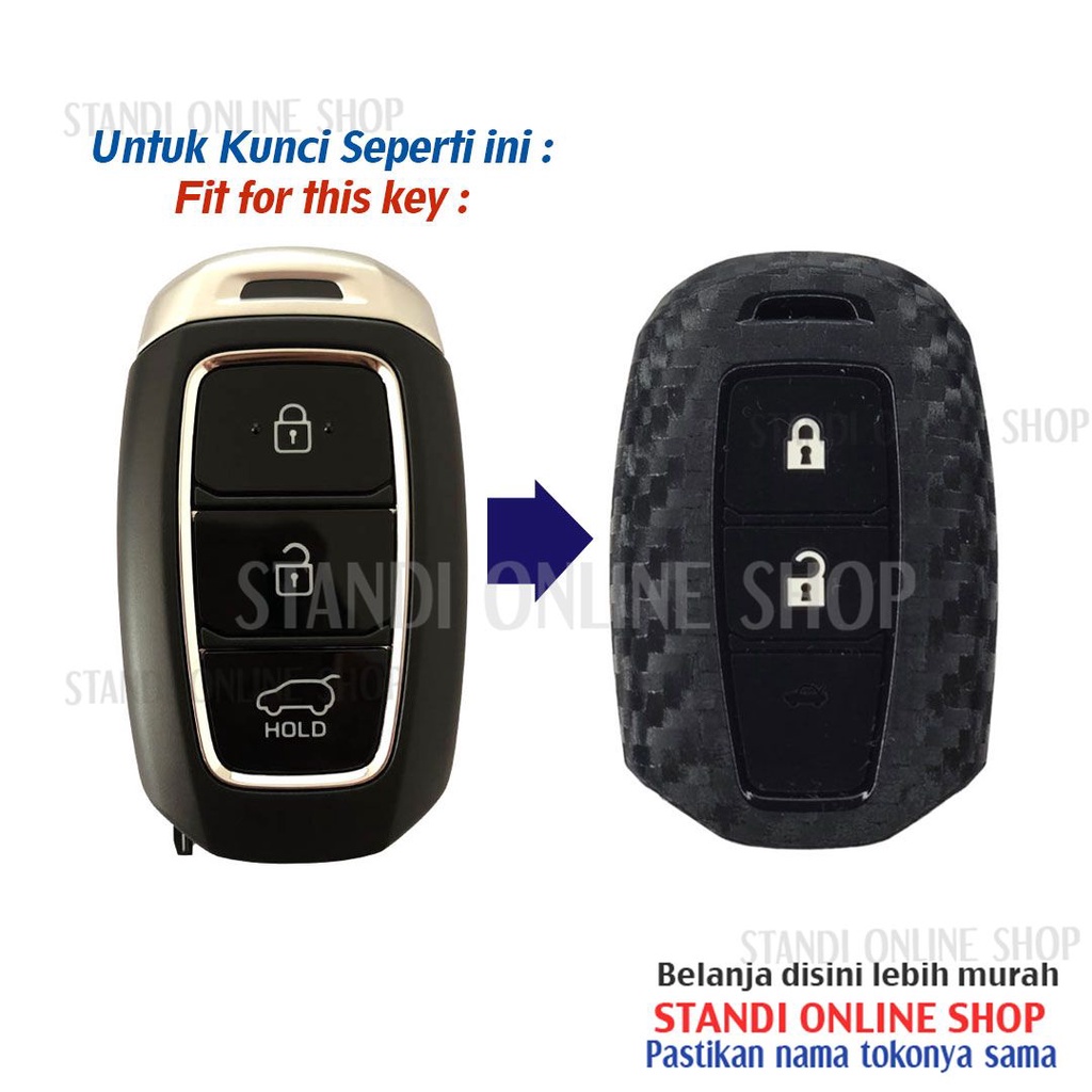 Sarung Kunci Silikon Remote Cover Carbon Smartkey Hyundai Palisade