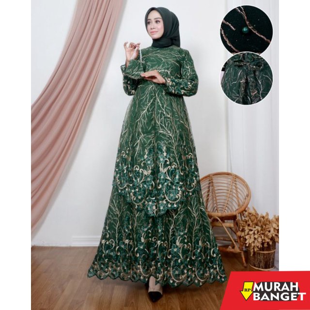 model gamis kombinasi polos terbaru 2022 GAMIS TINGKAT RUNCING TWO TONE/GAMIS TULLE TINGKAT BUSUI / 