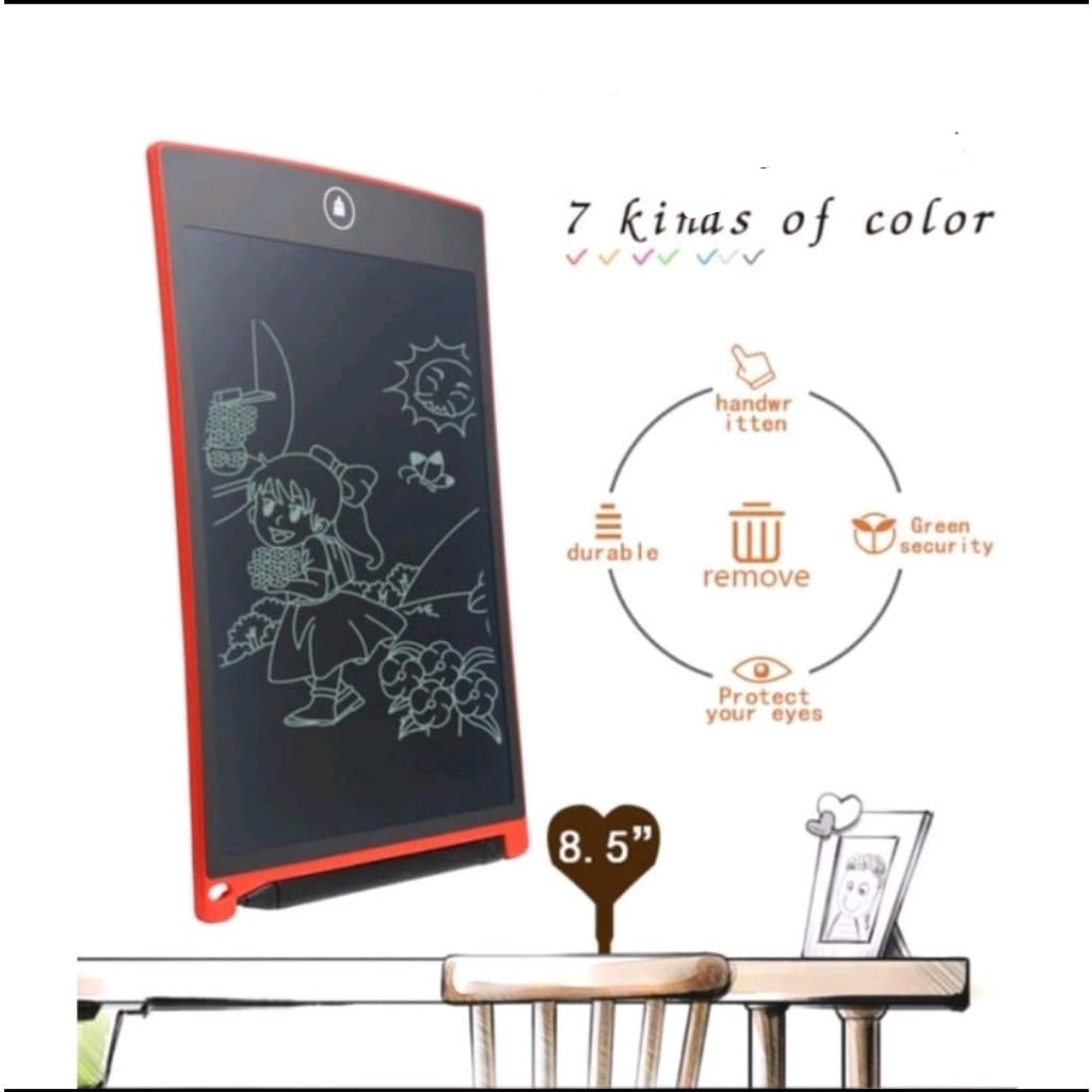 PAPAN TULIS TAB LCD WRITING TABLETTable Drawing Papan Tulis Menggambar LCD Hapus Writing Board Tablet Digital Layar 8.5 inch