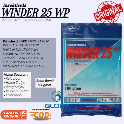 Winder 25WP 100GRAM Insektisida Sistemik Obat Racun Pengendali Pencegah Pembasmi Hama Thrip Kutu Tri