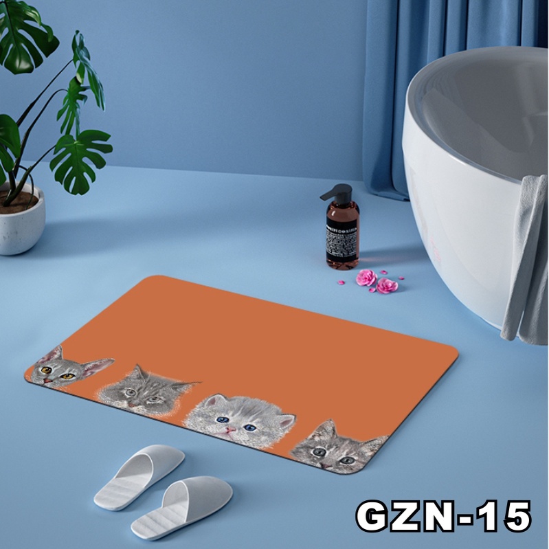 Keset Kaki Kamar Mandi Nyerap Air Anti Bakteri Premium Anti Slip Keset Batu Kamar Mandi motif lucu 2.8 RUMAHDESIGN-GZN-15-3.8