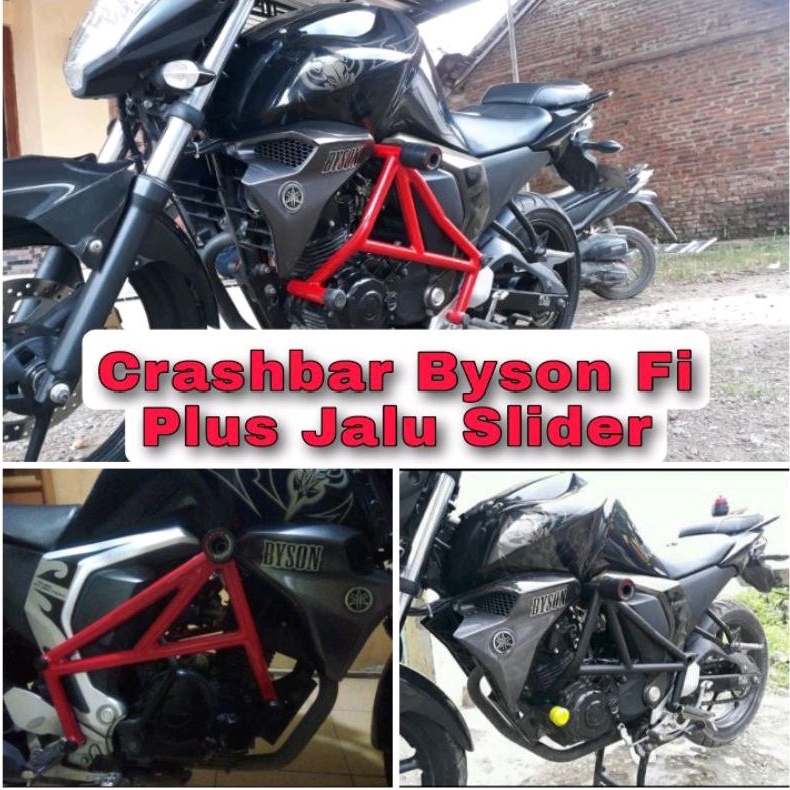 Tubular Byson Fi plus Jalu Slider Agna Crashbar Yamaha Byson Injeksi Crashbar Byson Fi plus Jalu Sli