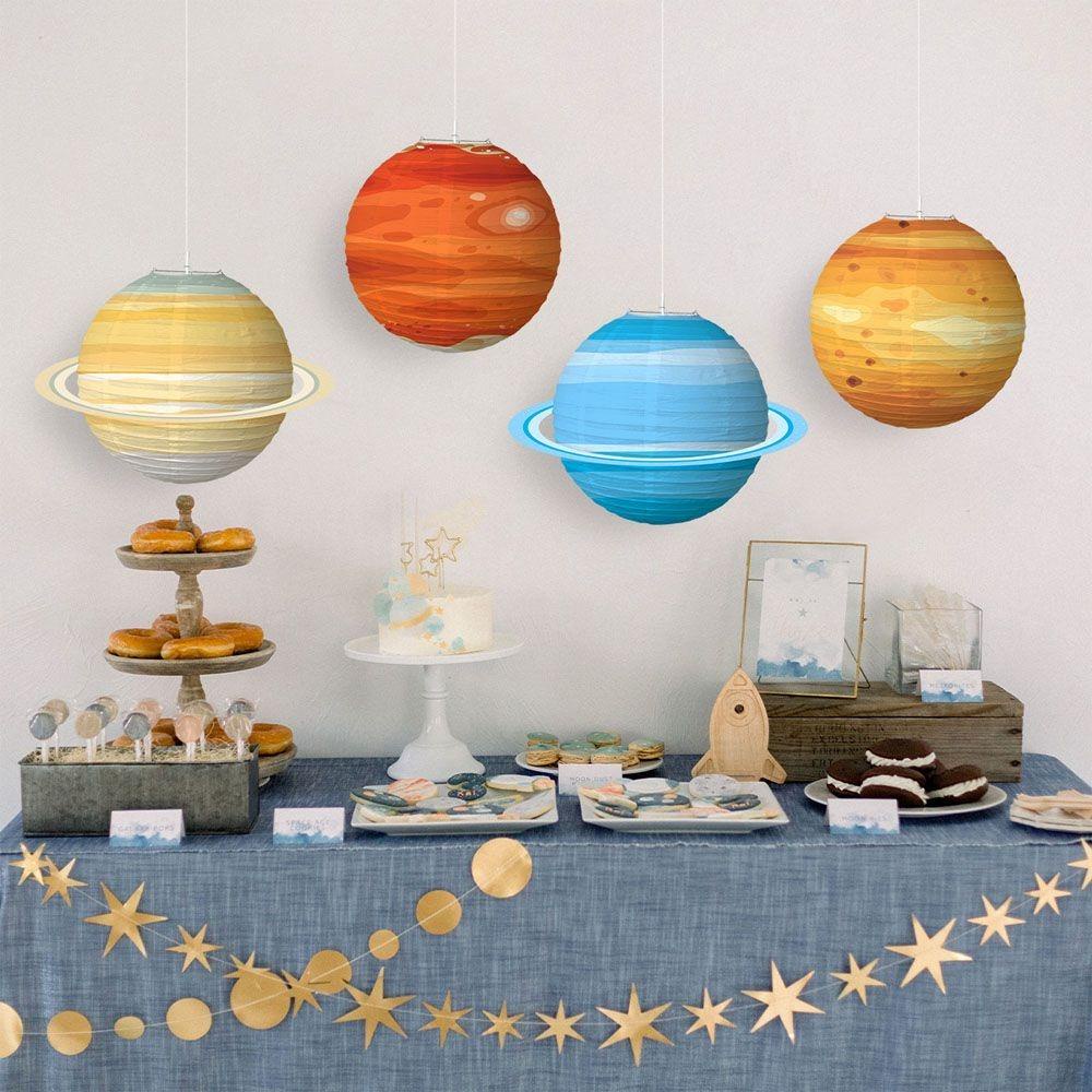 Solighter Festival Lantern Portable Solar System Planet Mid-Autumn Festival Lantern Persediaan Meriah Hadiah Festival Lampion Kertas Berbintang